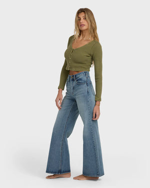 Billabong Free Fall Flare Denim | Atlantic Deep