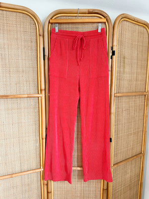 Red Ribbed Pants