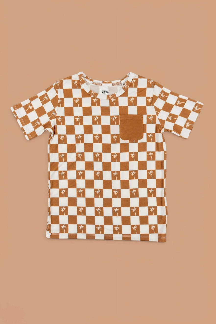 Sandy Beach Checkers Dream Pocket Tee