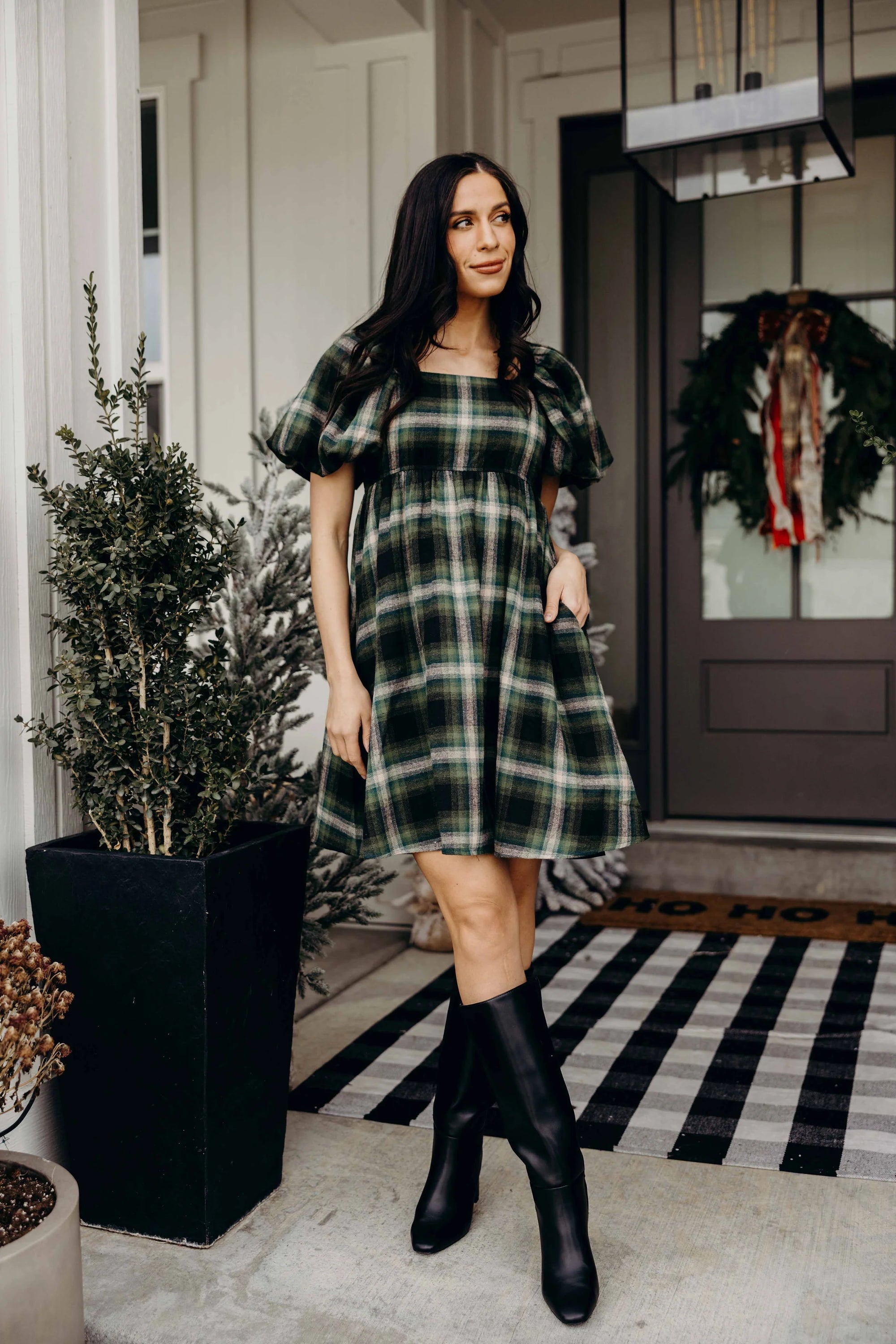 MikaRose Tatum Dress | Pine Check