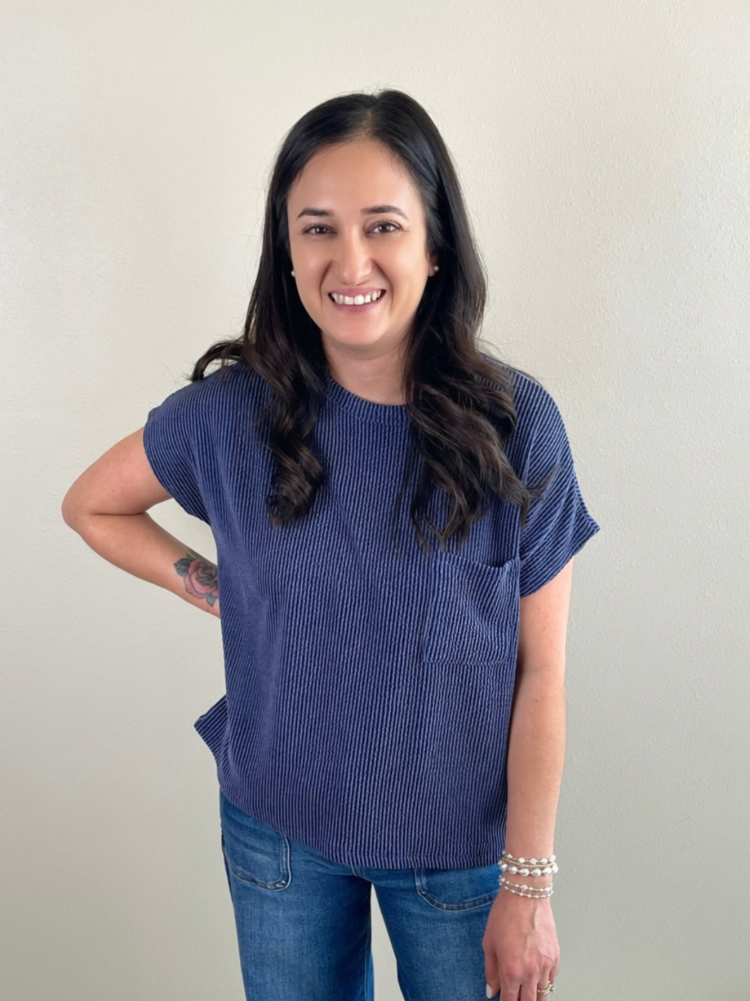 Precious Moments Top | Navy