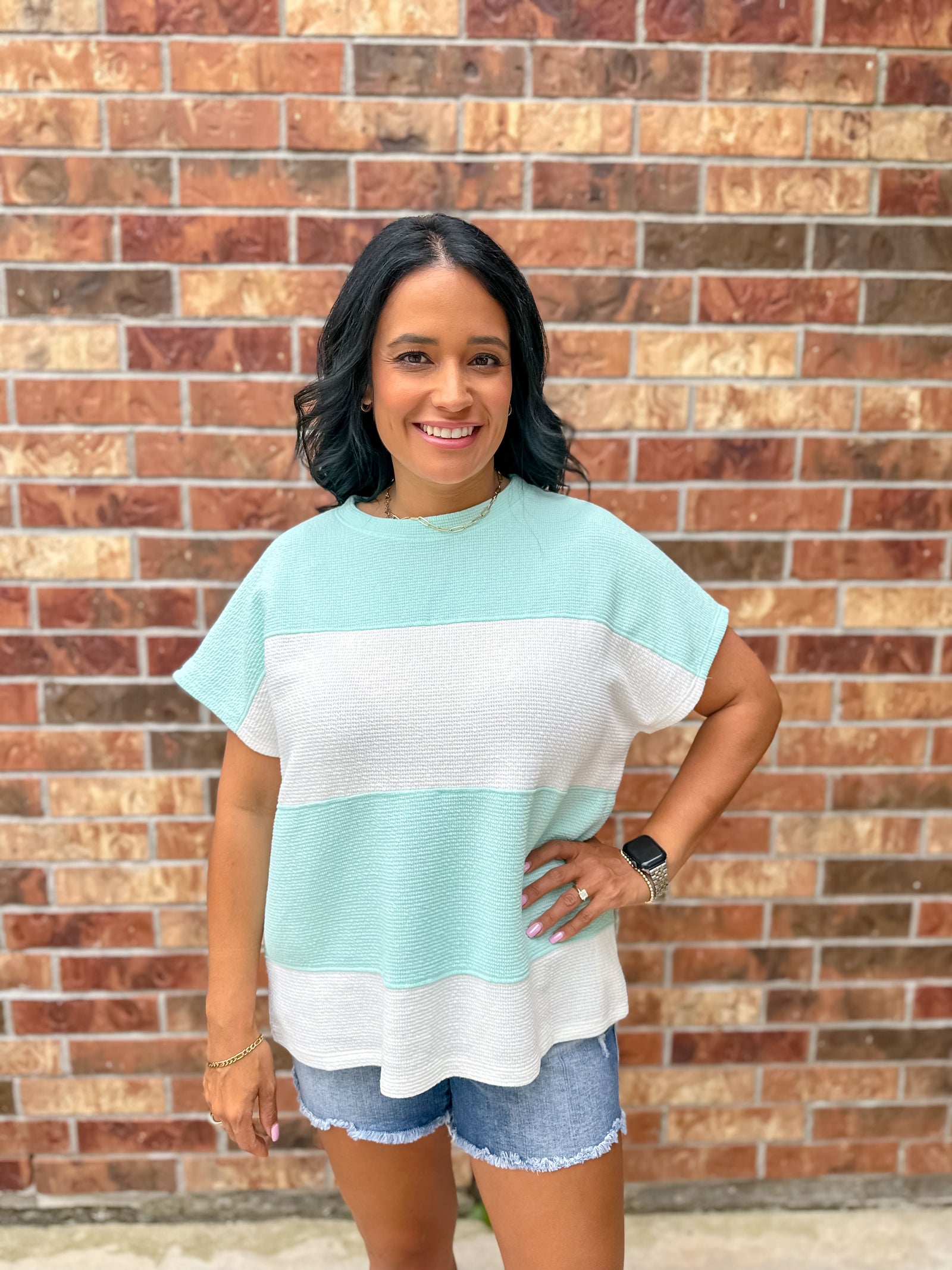 Cloud Colorblock Top | Mint