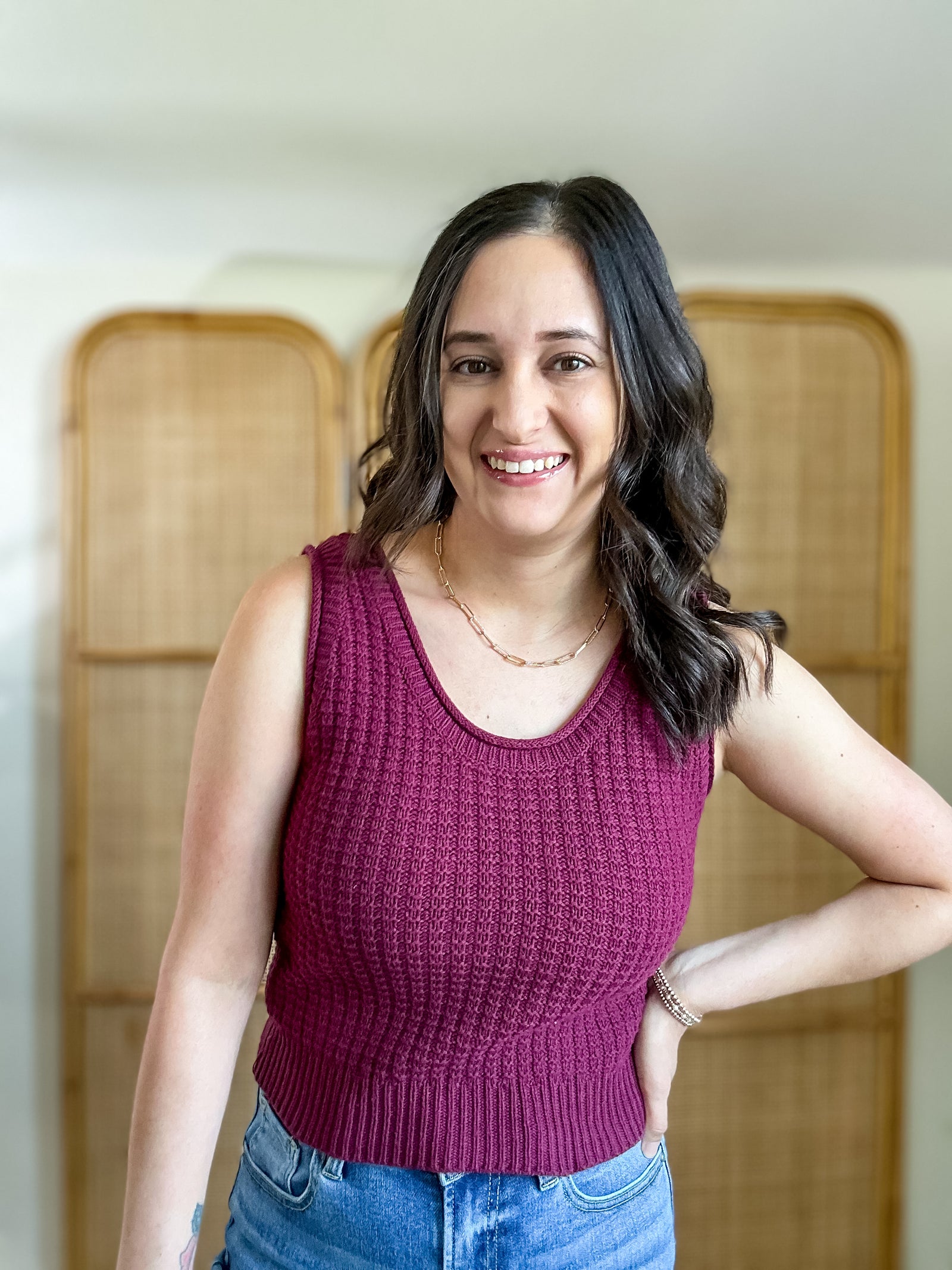 Viv Sweater Tank | Plum