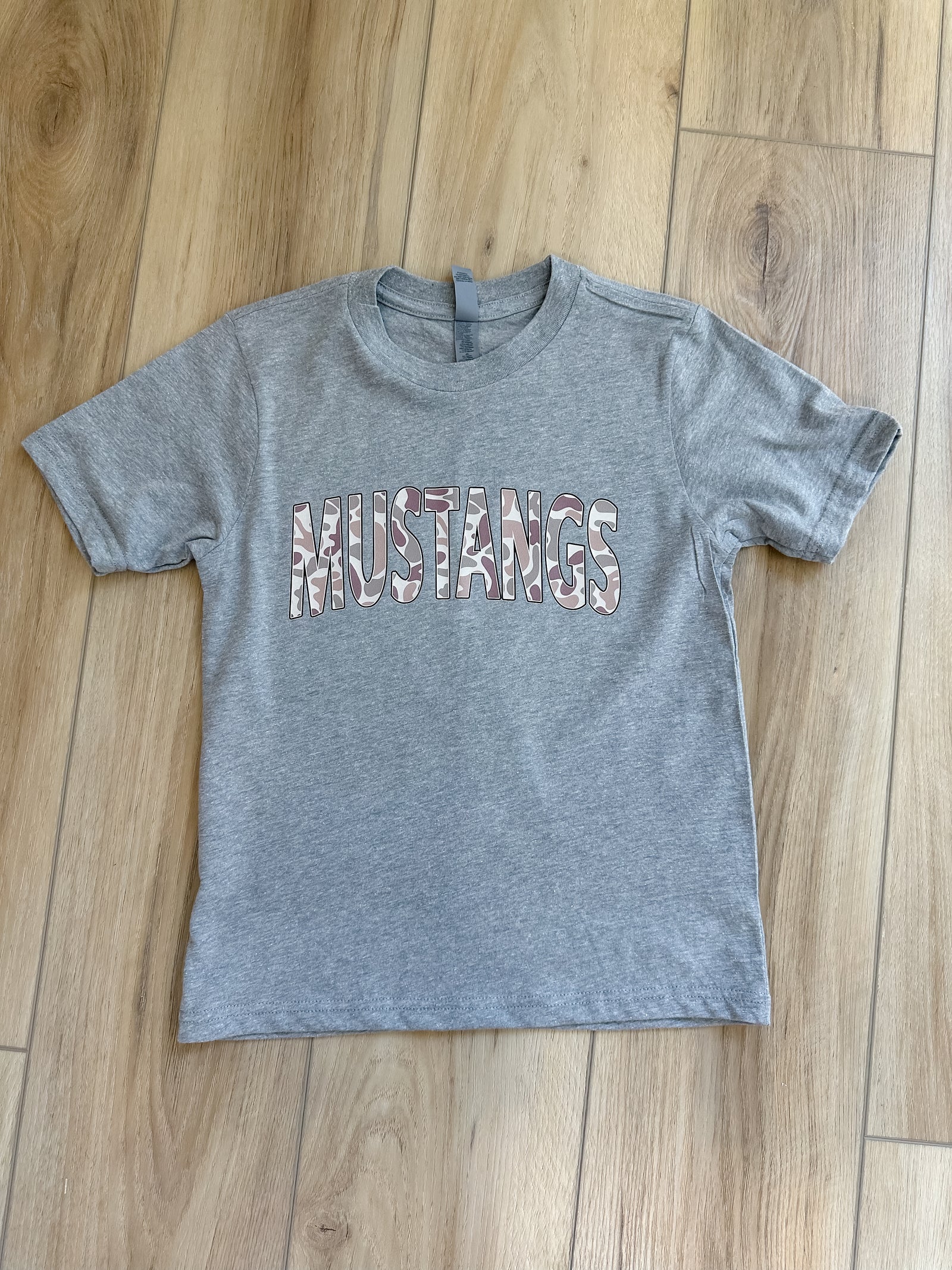 Kids Camo Mustangs Tee