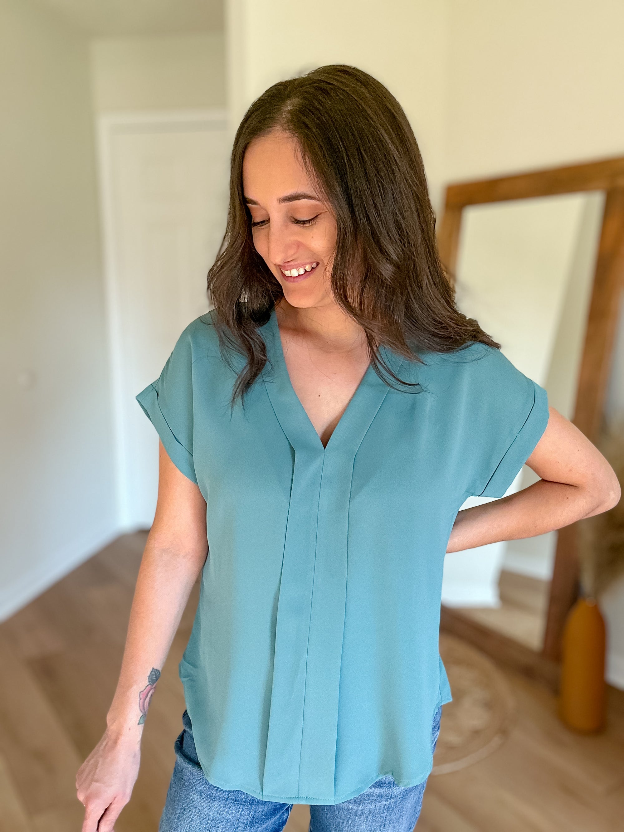 Ella Top | Light Teal