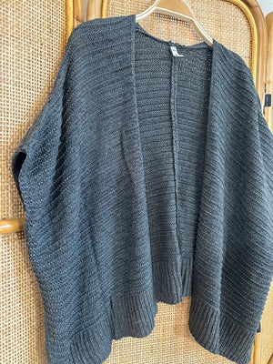 Olive Gray Knit Short Sleeve Cardigan