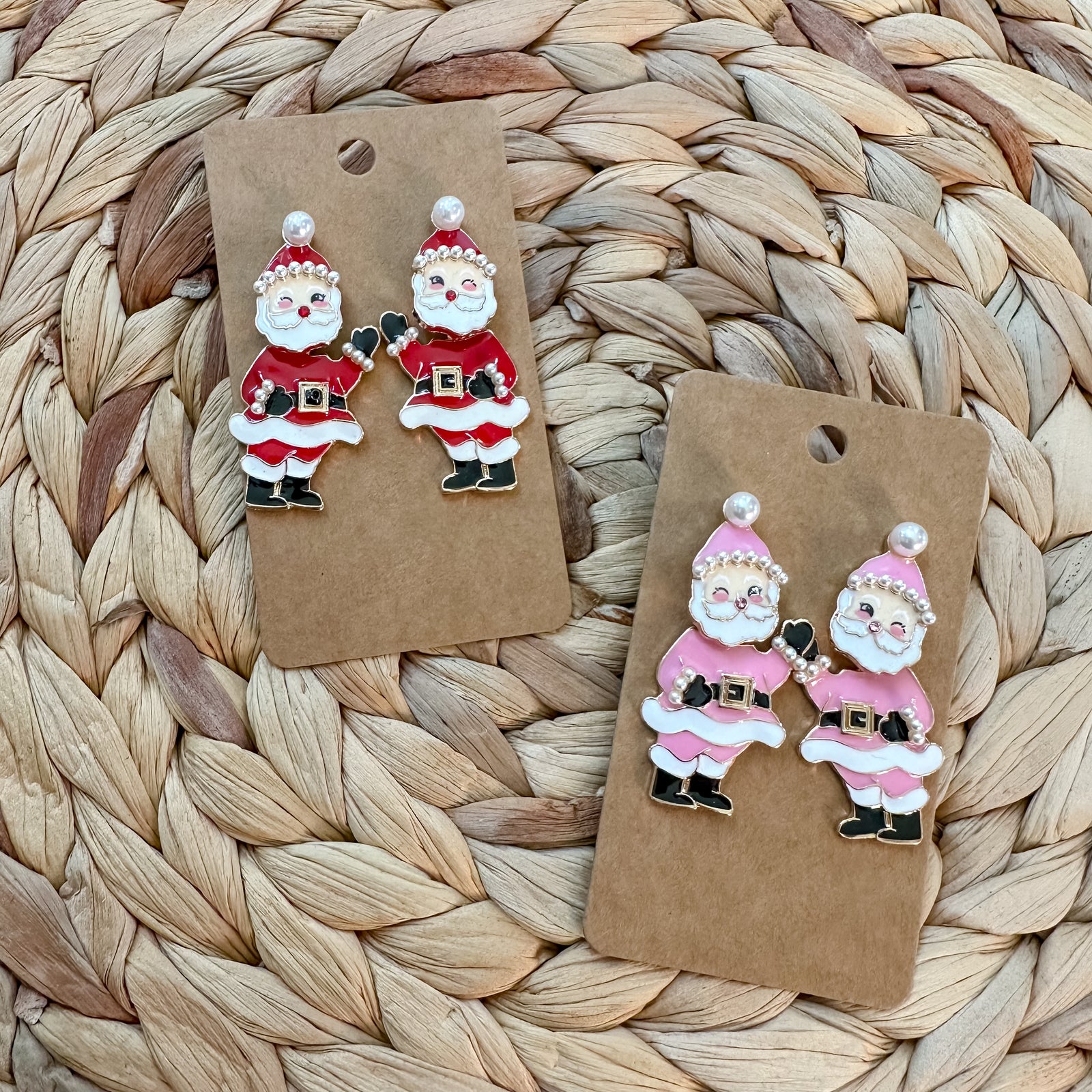 Winking Santa Earrings