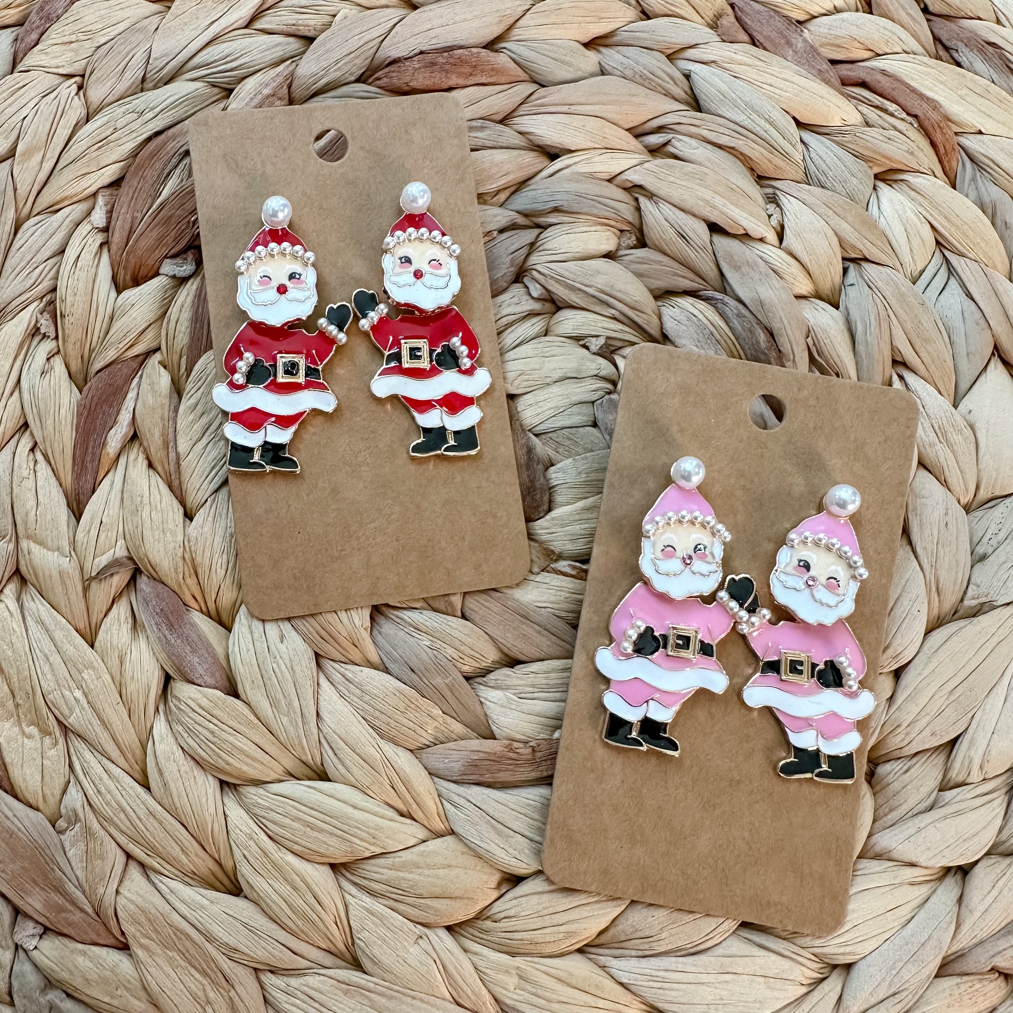 Winking Santa Earrings