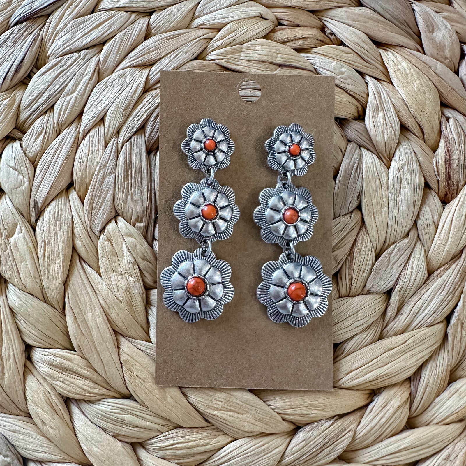 Western Flower Earrings | Rust