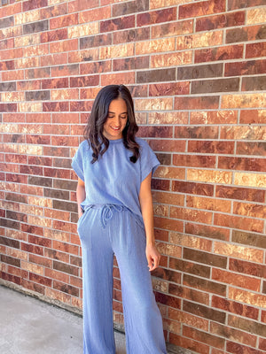 Marg Ribbed Set | Blue