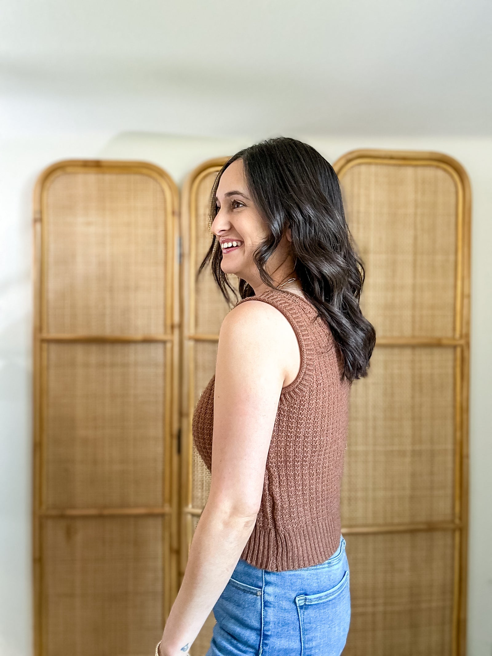 Viv Sweater Tank | Brown
