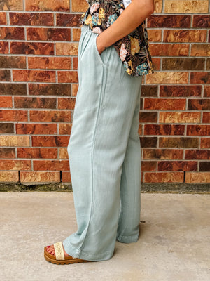 O'Neill Rowan Linen Blend Pants | Silver Blue