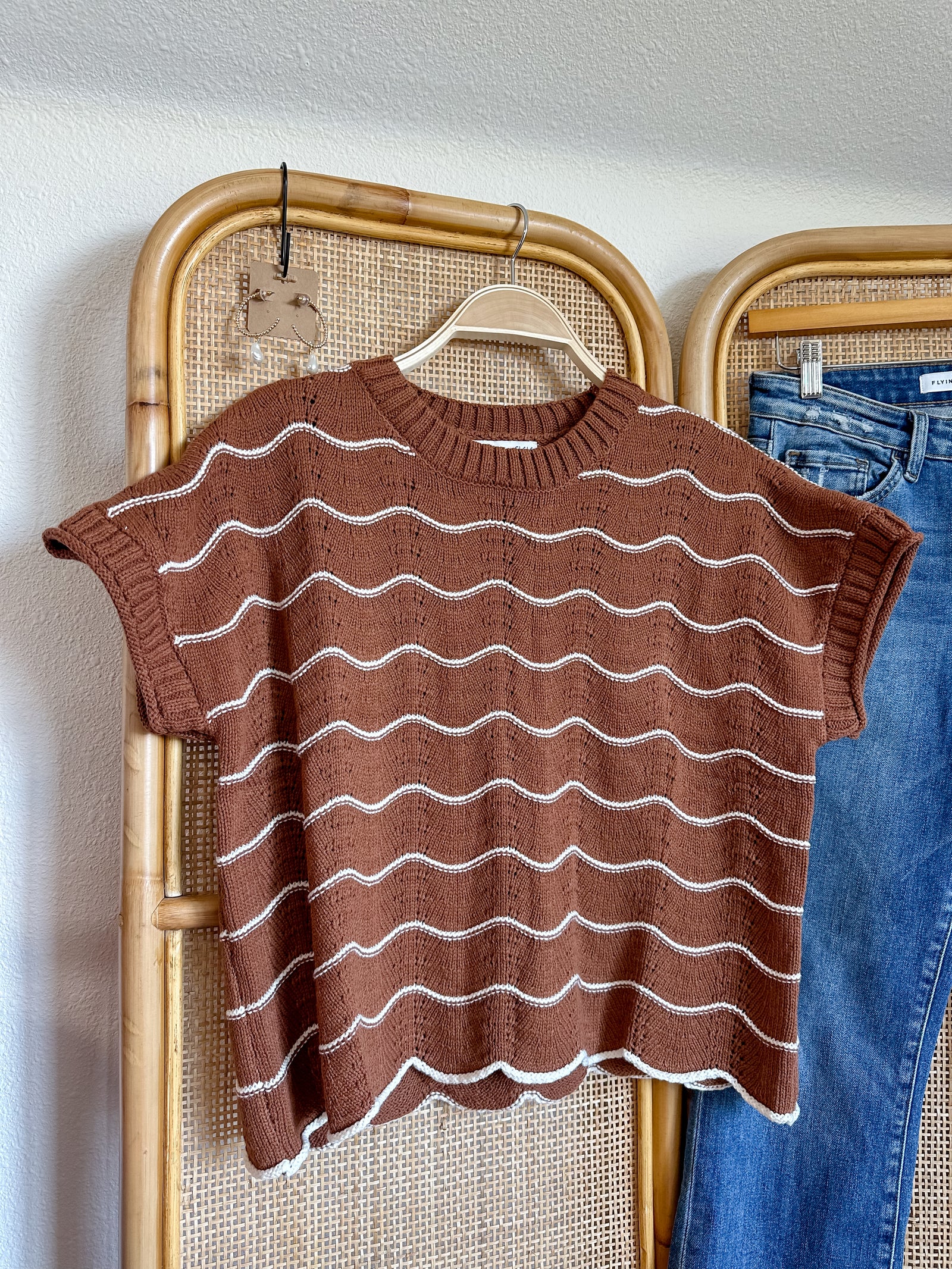 Golden Waves Sweater Top
