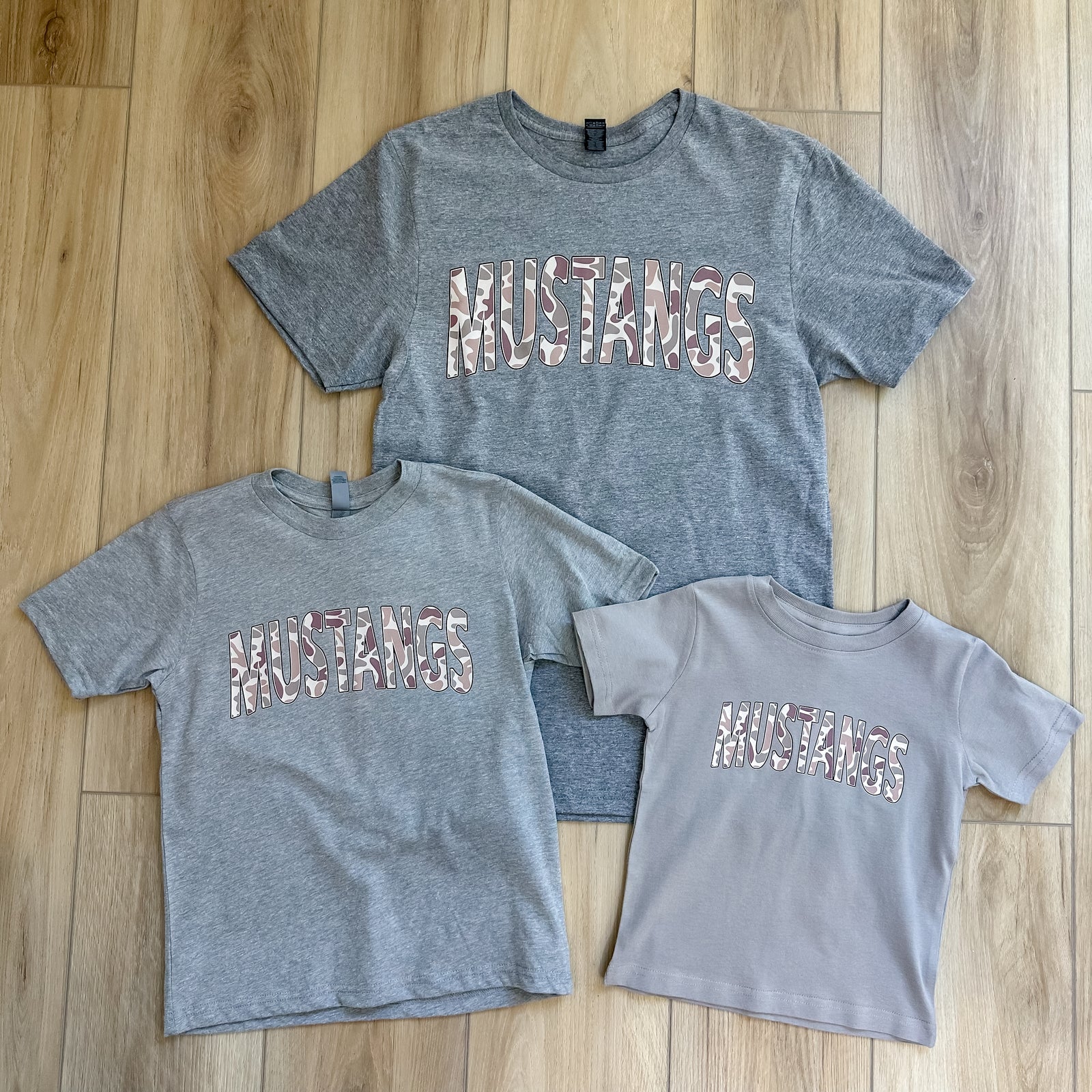 Kids Camo Mustangs Tee