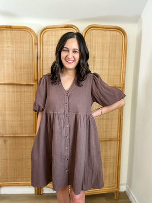 Mikarose Cheyenne Dress | Bitter Chocolate