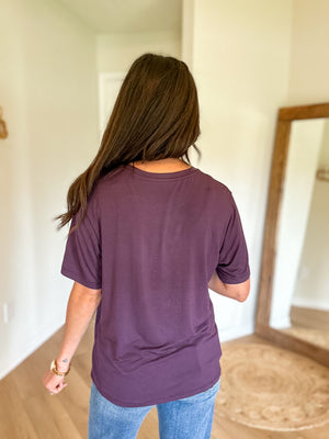 Marisa Pocket Tee | Dark Plum