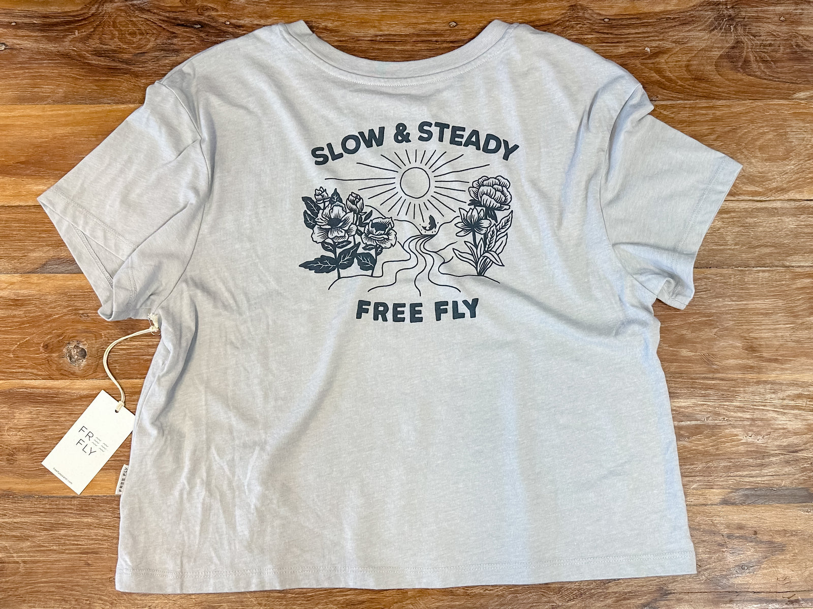 Free Fly Women's Slow & Steady Meadow Tee | Heather Aspen Grey