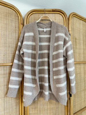 Striped Brushed Cardigan