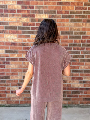 Marg Ribbed Set | Brown