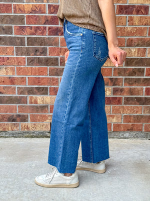 Bayeas High Rise Wide Leg Jeans | Surf Blue