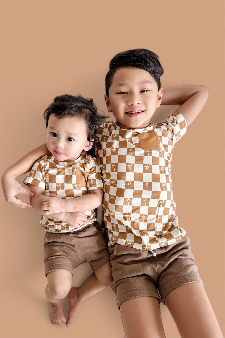 Sandy Beach Checkers Dream Pocket Tee