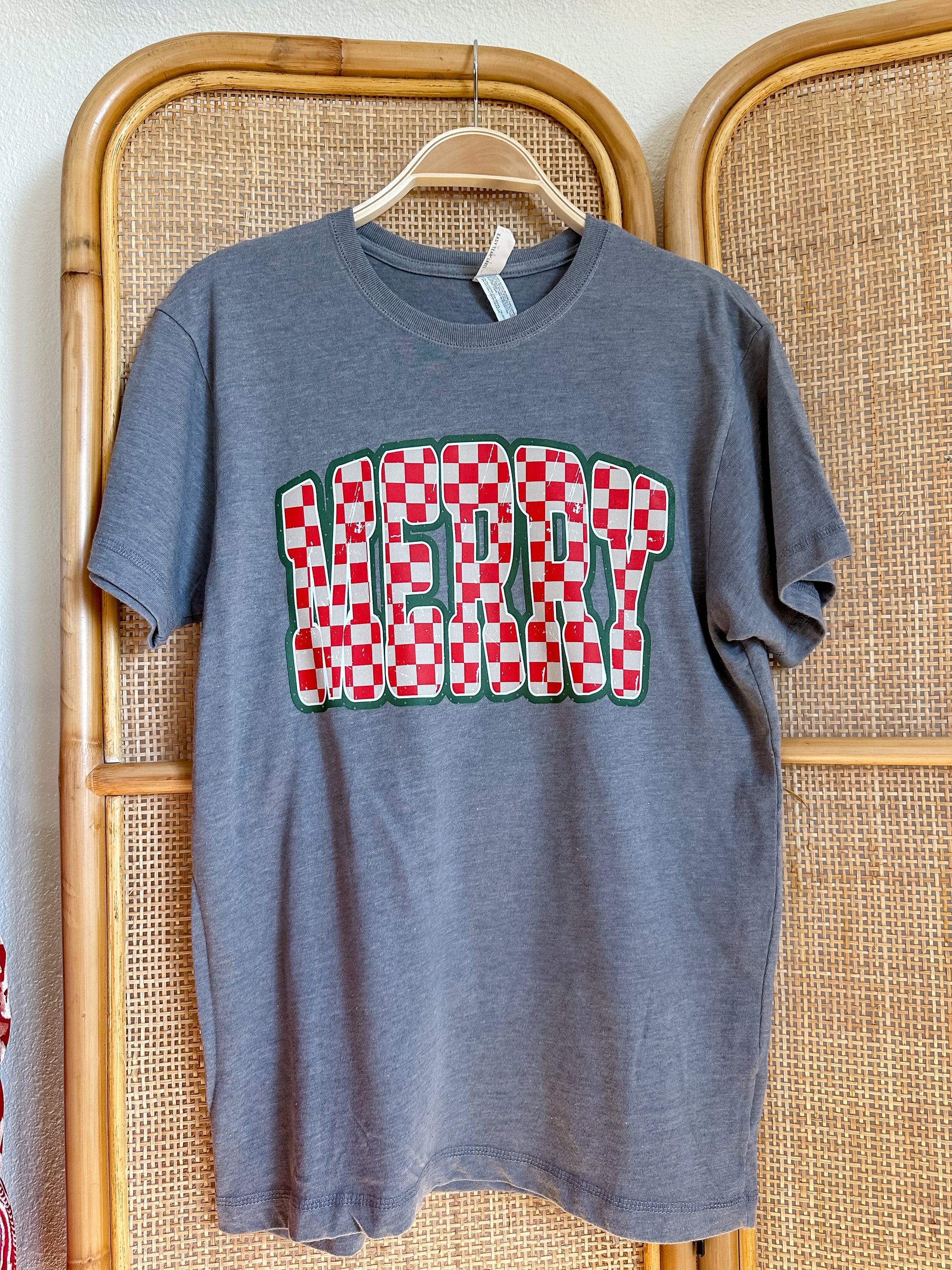 Checkered Merry Tee