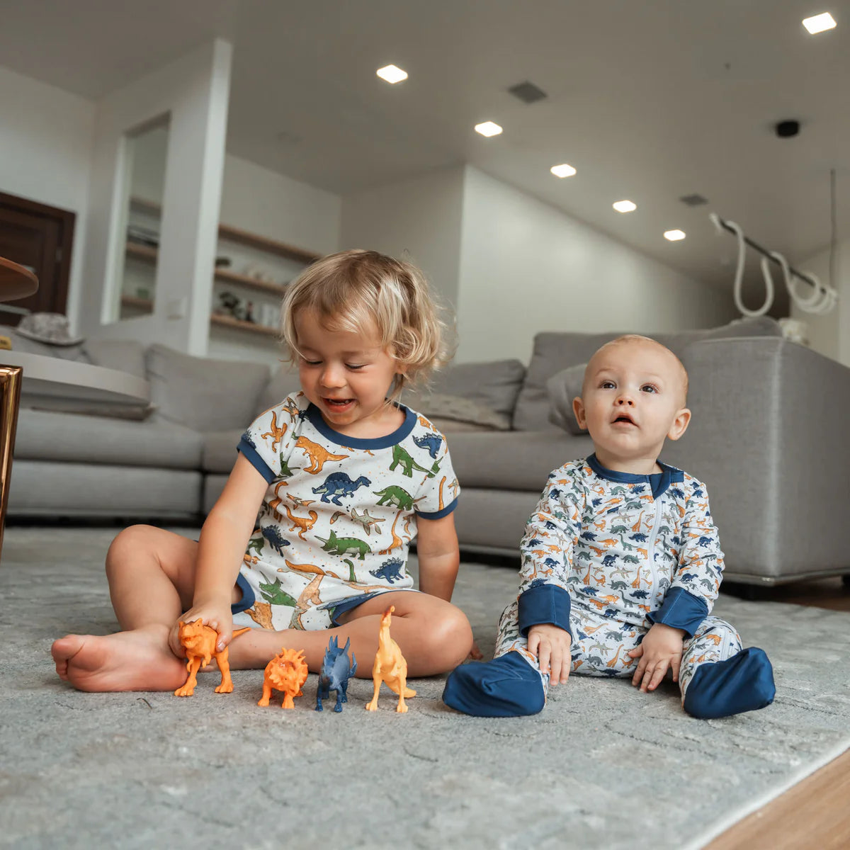 Burlebo Toddler & Youth Sleep Short Set | Dino-Mite