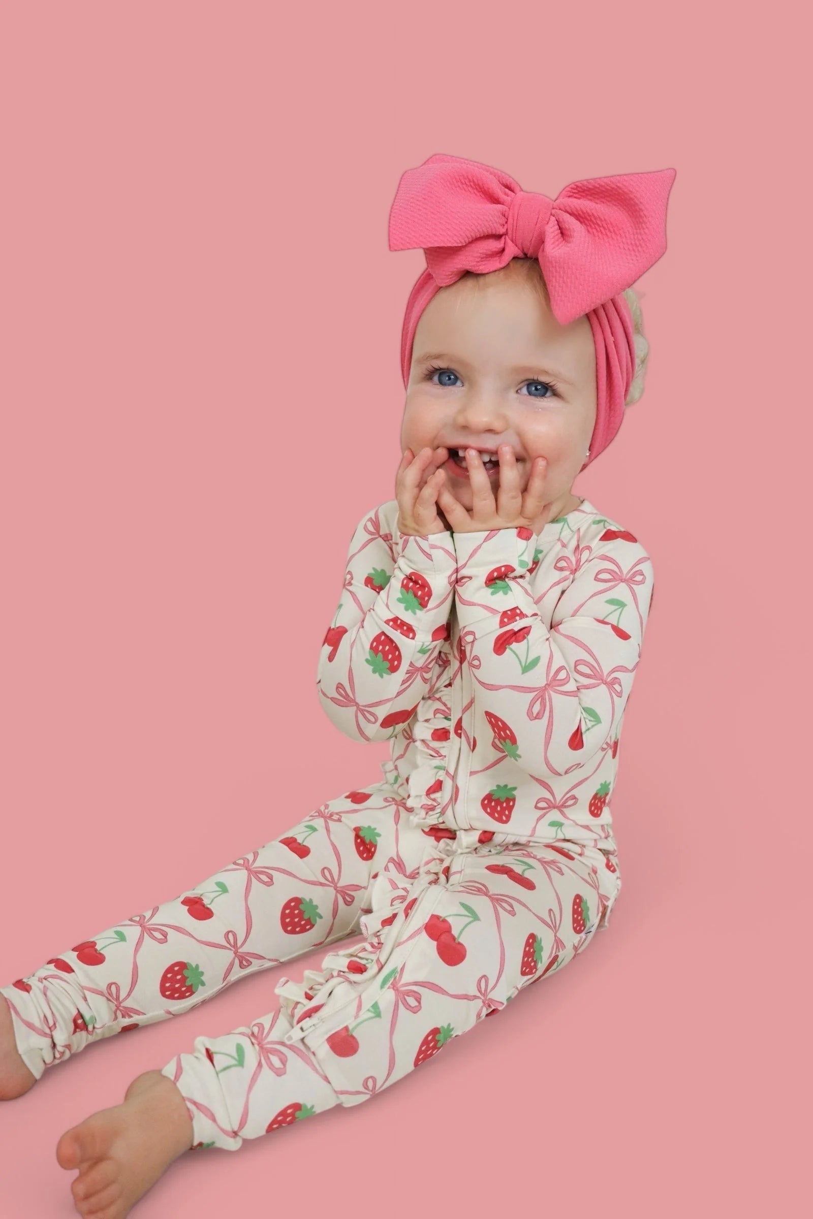 Cherry Bow Berry Dream Ruffle Romper