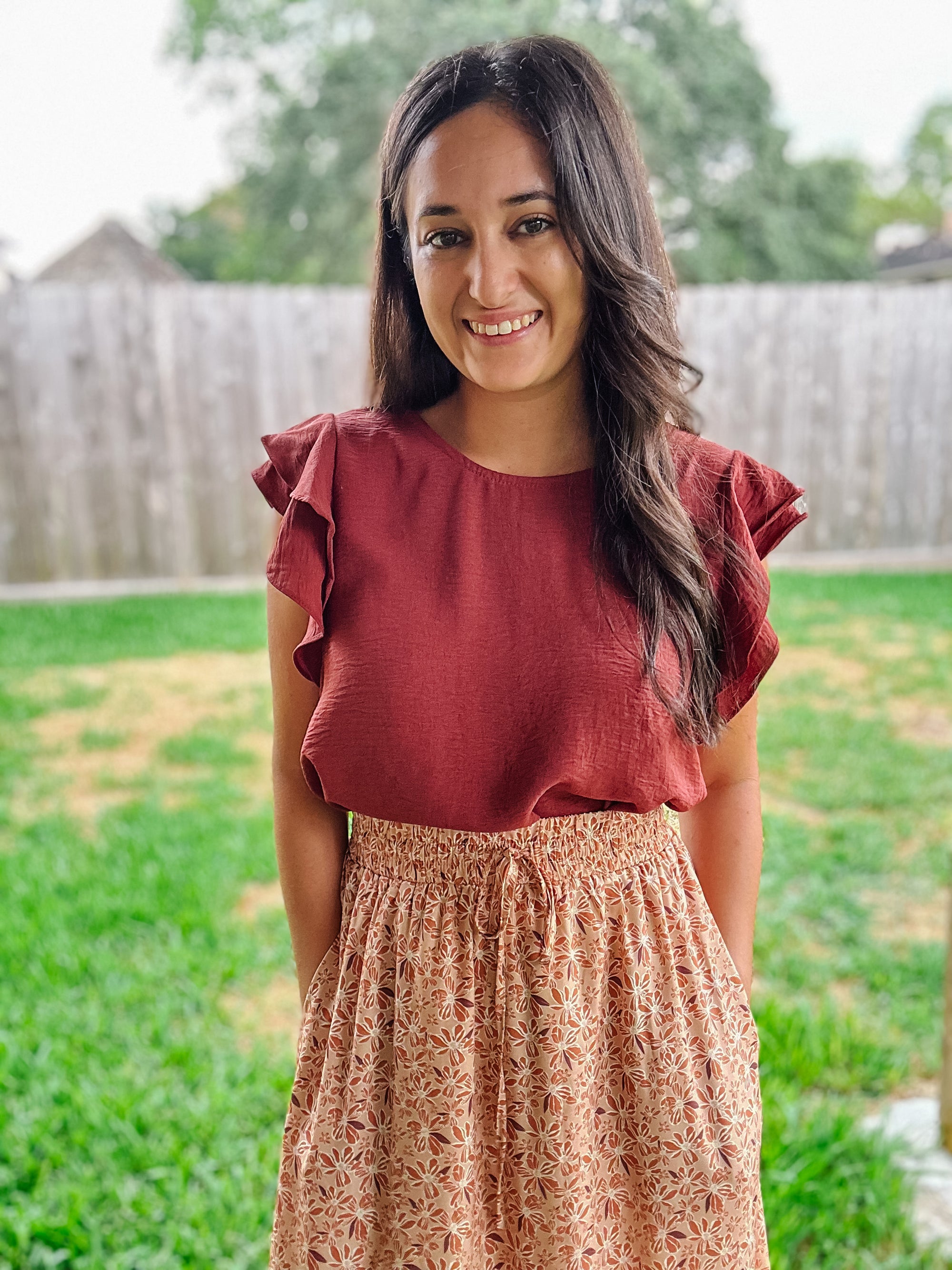 The Hendrix Top | Red Brown