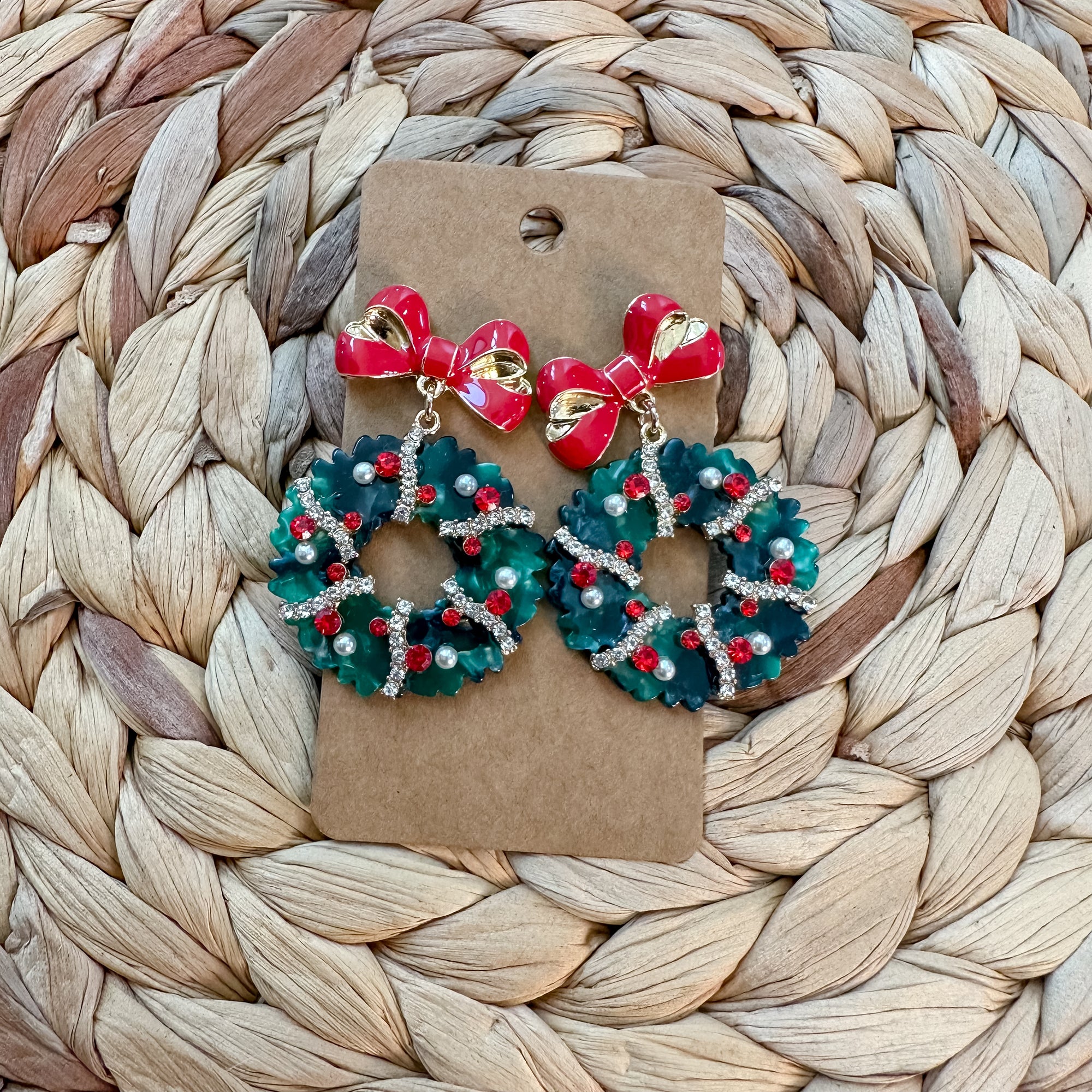 Bow & Wreath Earrings
