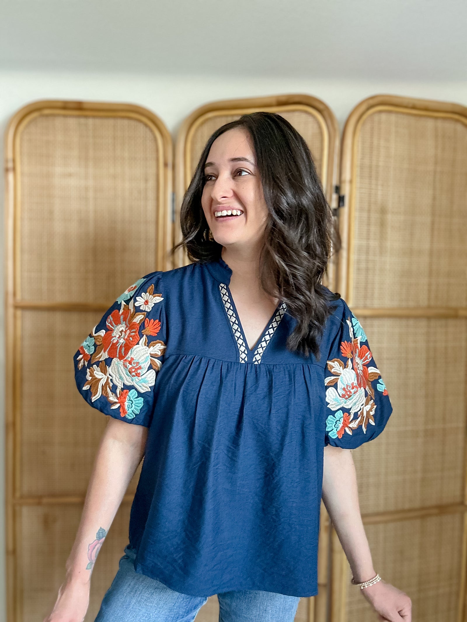 THML Beach House Embroidered Top