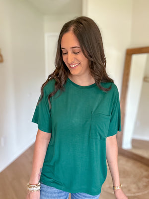 Marisa Pocket Tee | Dark Green