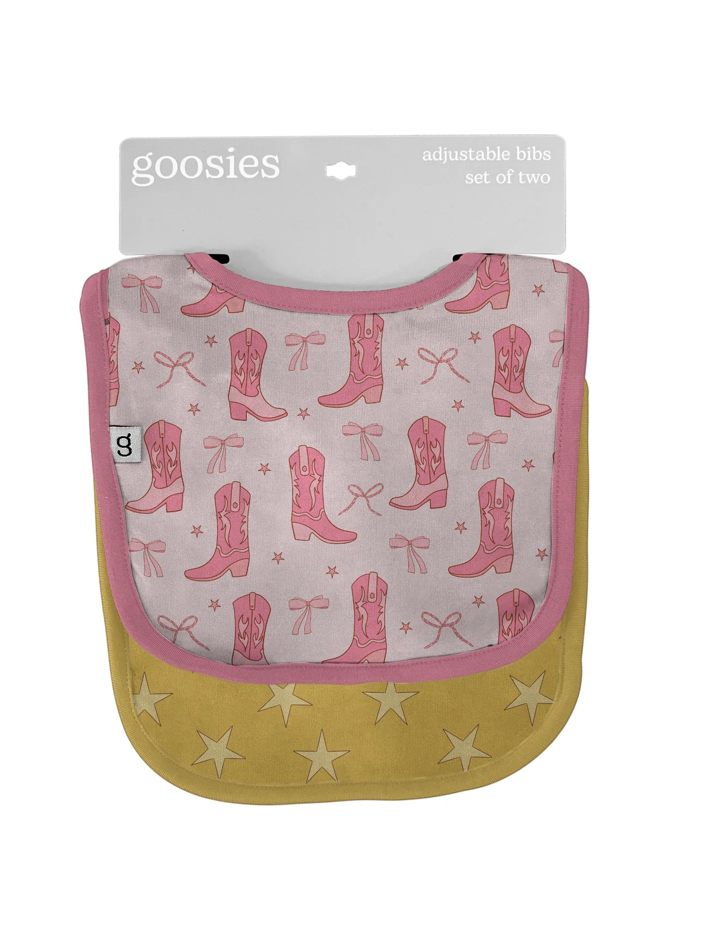 Goosies Bib Set - Cowgirl Boots & Bows