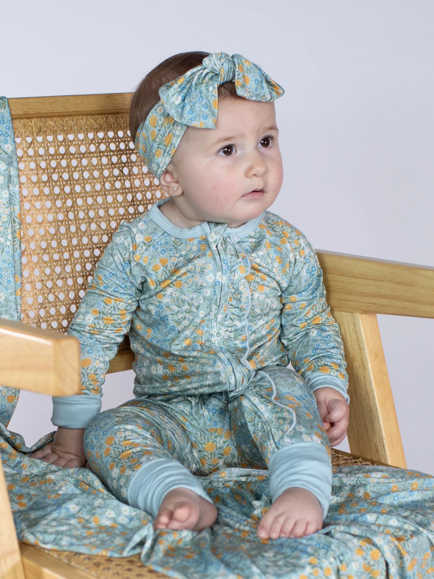 Goosies Zip Pajamas - Blue Meadow
