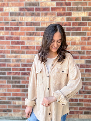 Dawn Waffle Shacket | Taupe