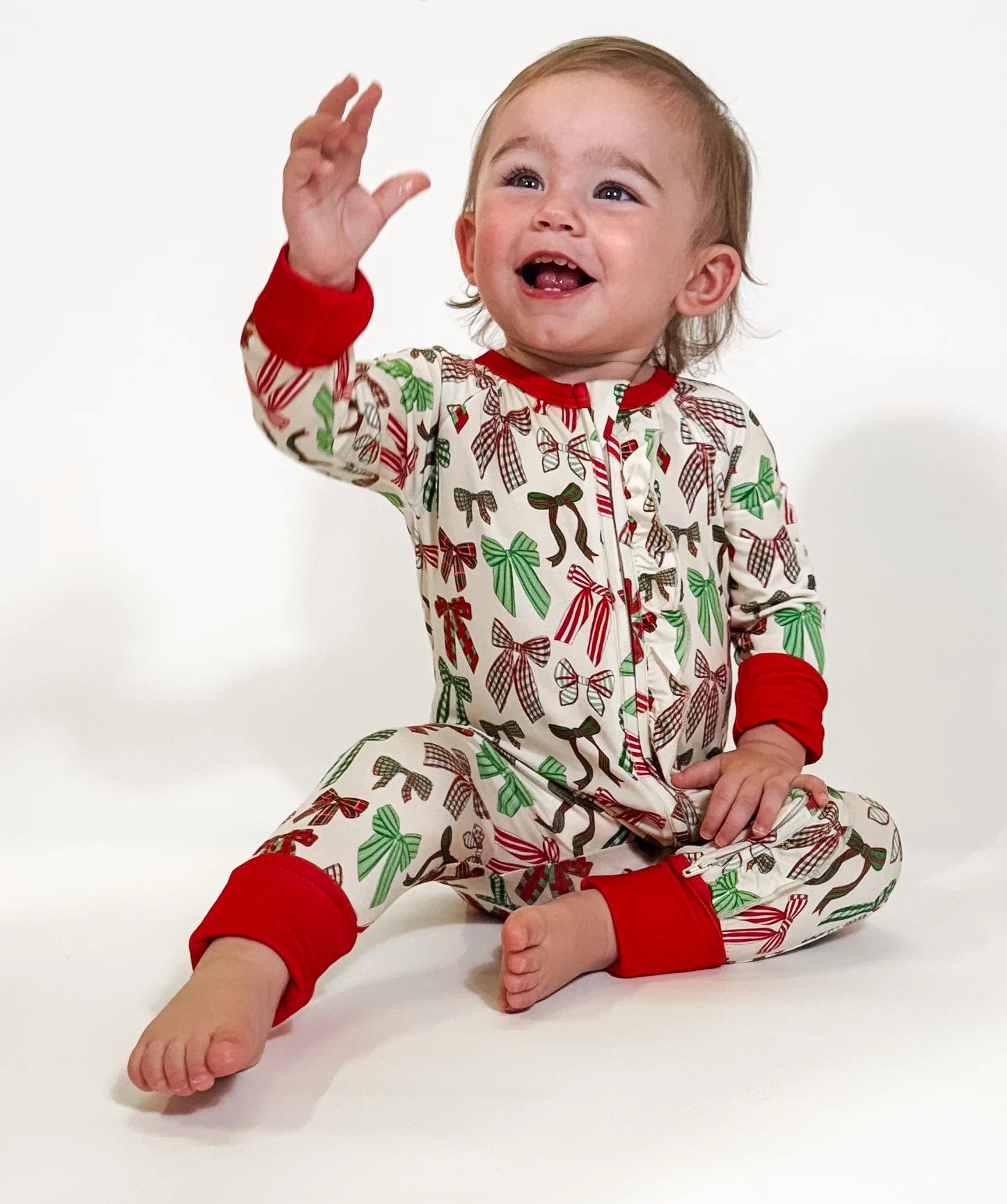 Goosies Zip Pajamas - Holiday Bows