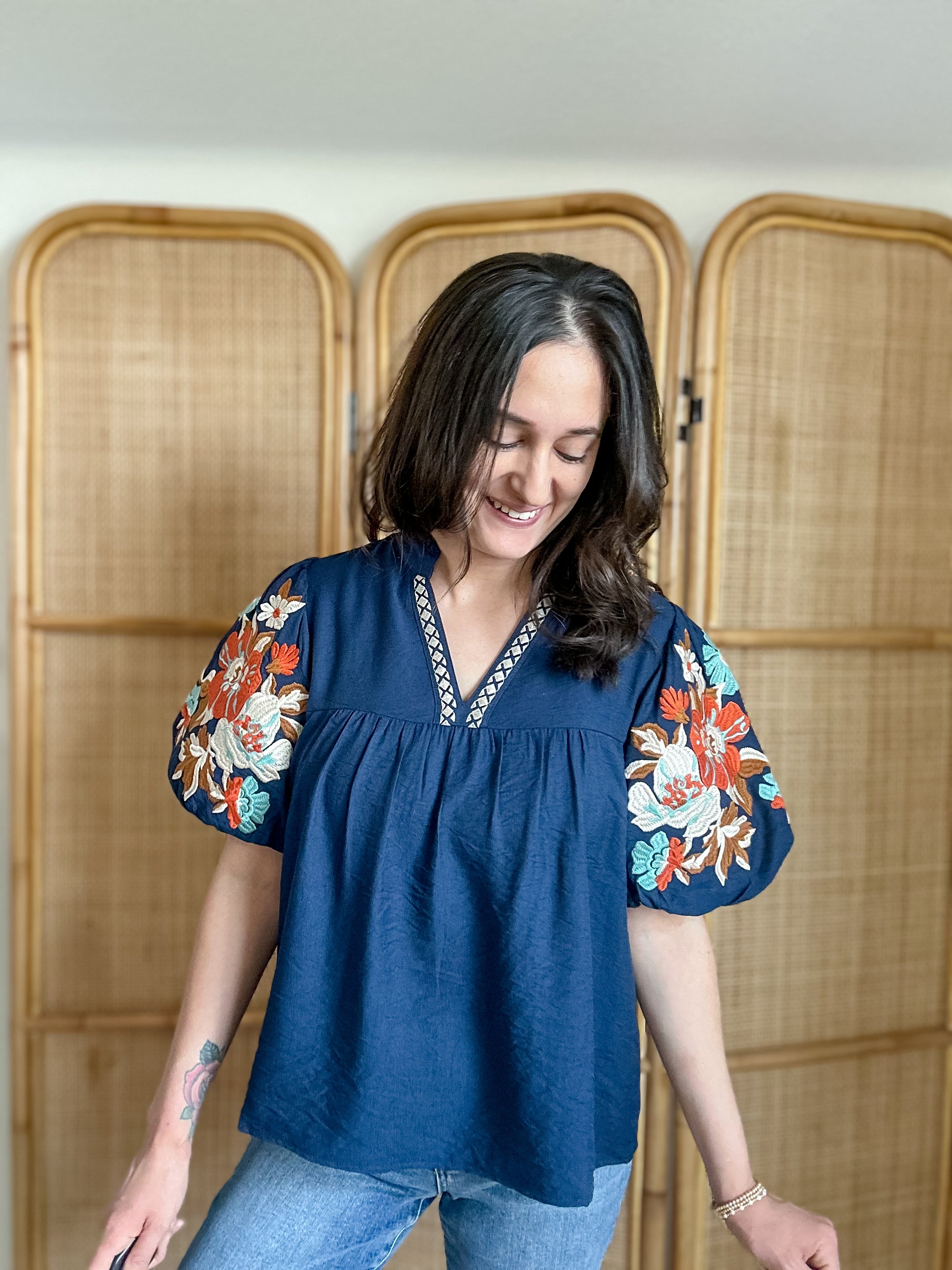 THML Beach House Embroidered Top