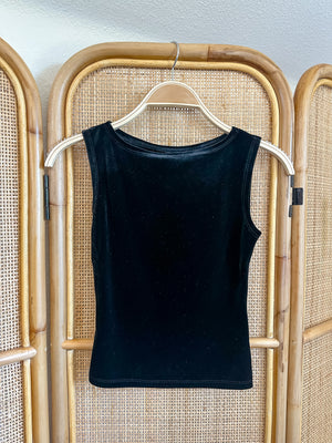 Holiday Velvet Tank | Black