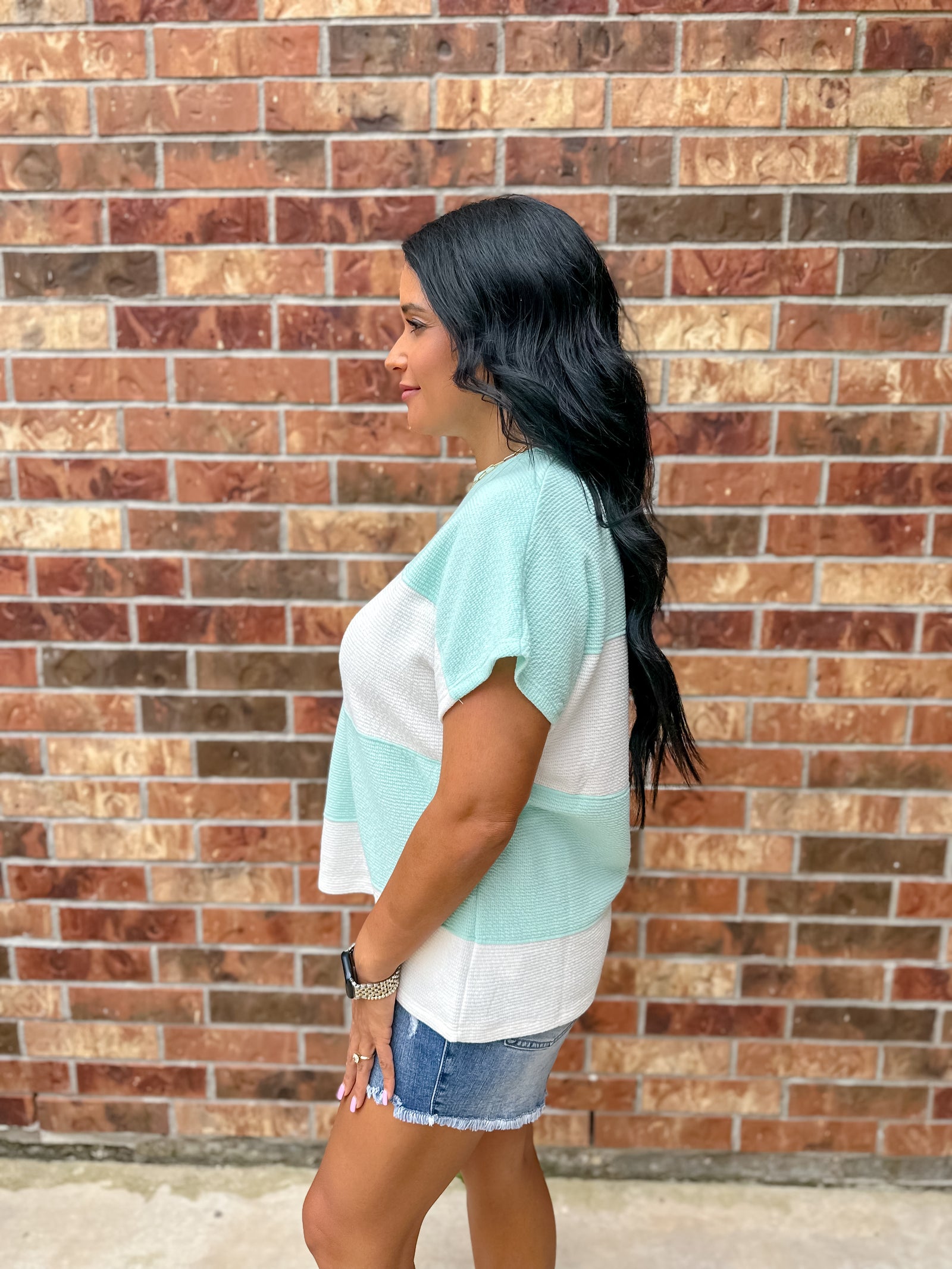 Cloud Colorblock Top | Mint