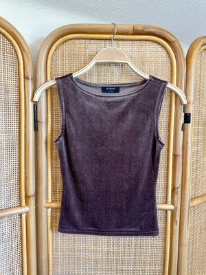 Holiday Velvet Tank | Mocha