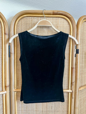 Holiday Velvet Tank | Black