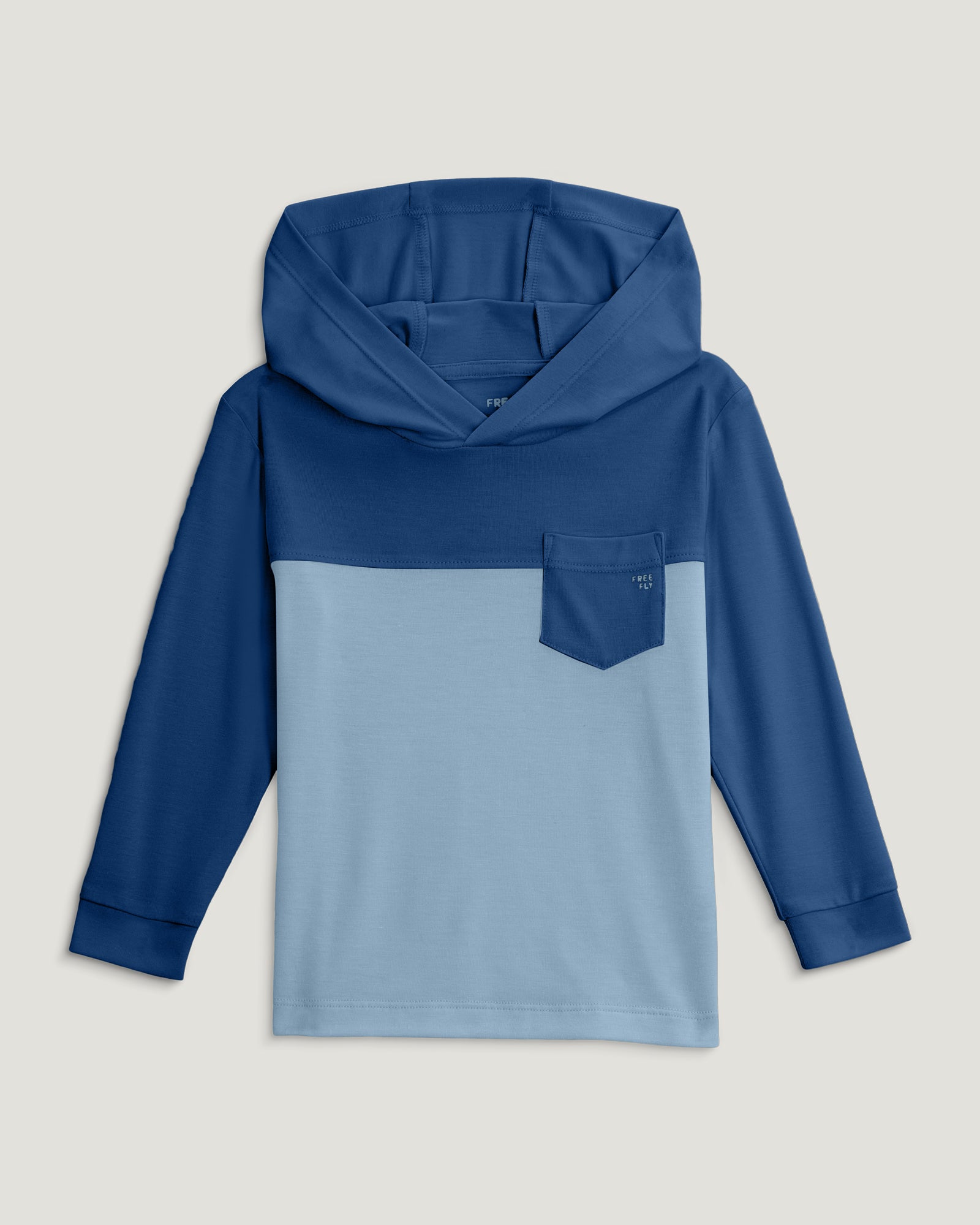 Free Fly Toddler Colorblock Bamboo Shade Hoodie | True Navy/Blue Fog