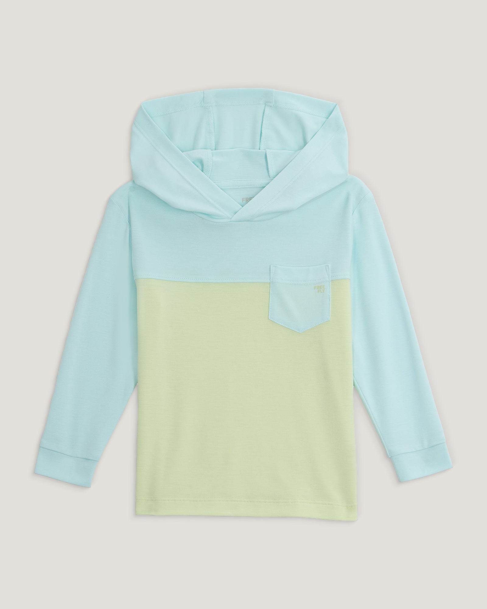 Free Fly Toddler Colorblock Bamboo Shade Hoodie | Tropic Sea/Lime
