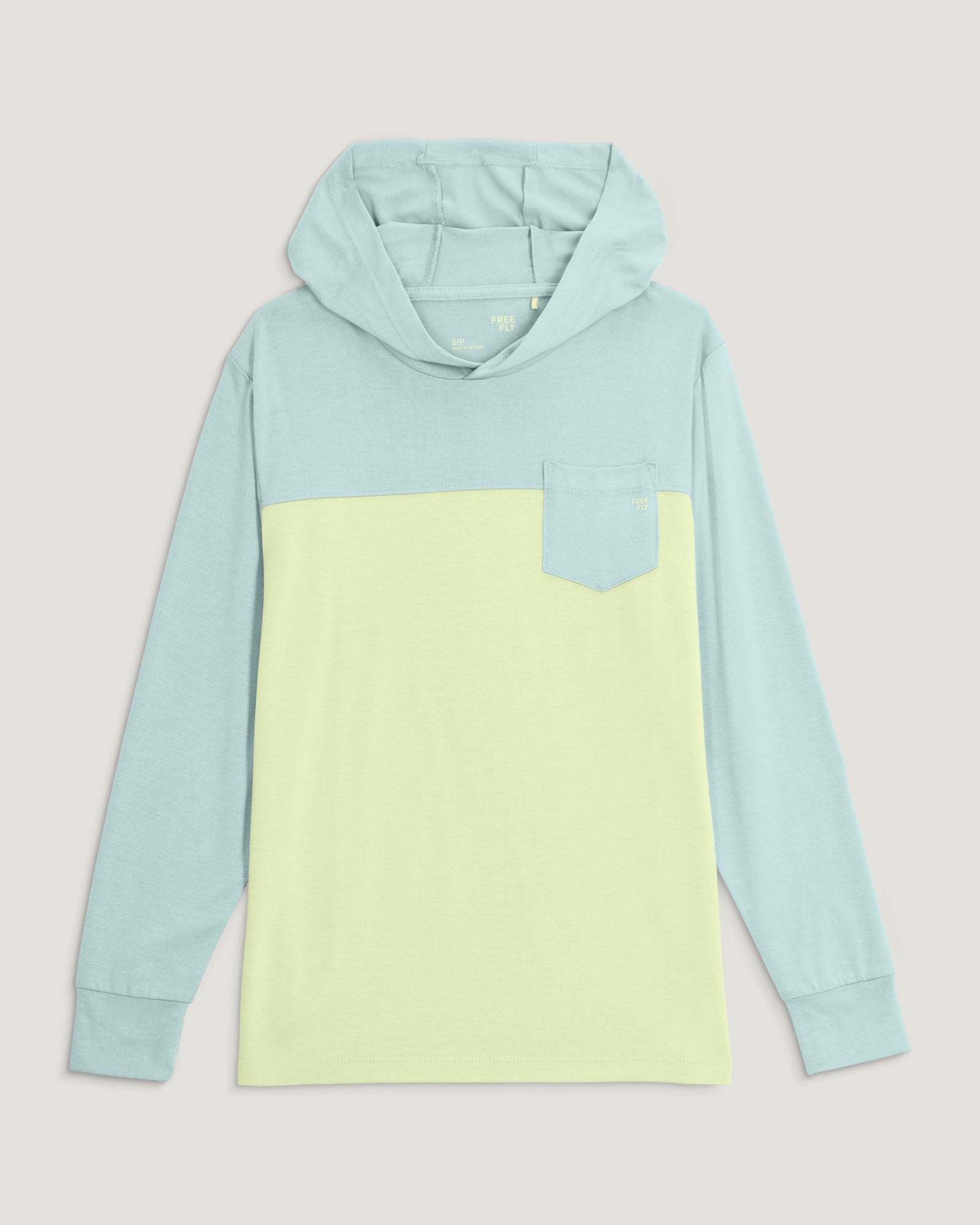 Free Fly Youth Colorblock Bamboo Shade Hoodie | Tropic Sea/Lime