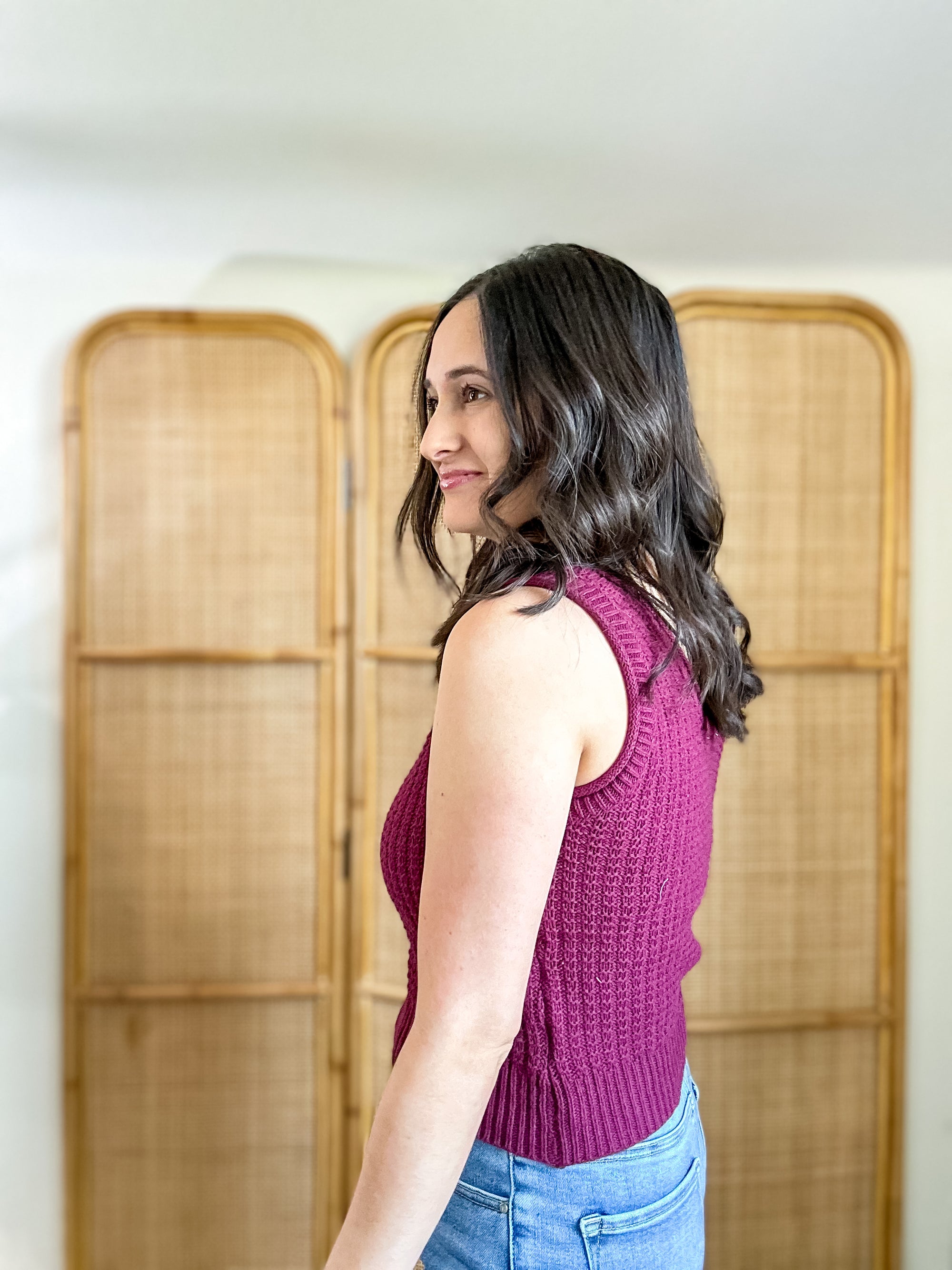 Viv Sweater Tank | Plum