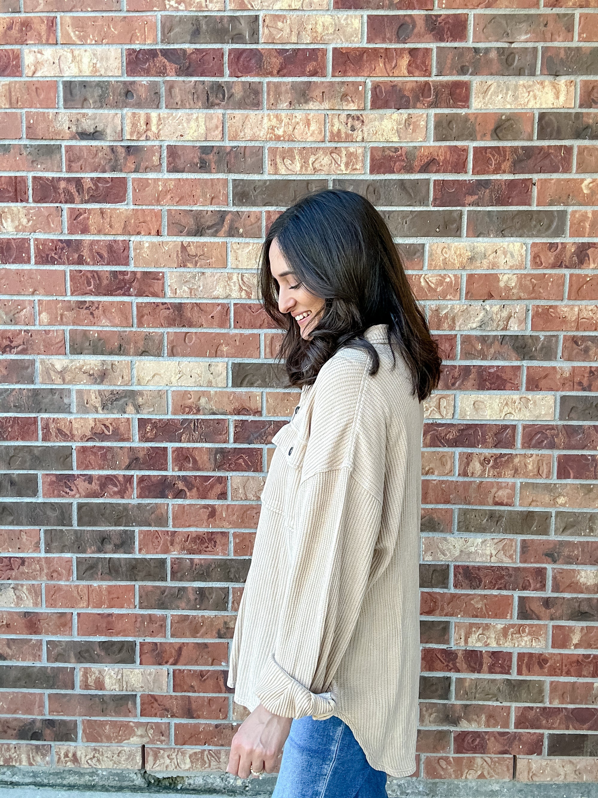 Dawn Waffle Shacket | Taupe