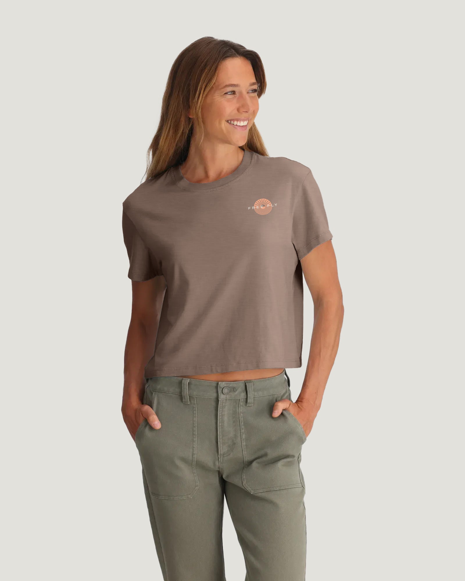 Free Fly Women's Sun Ripple Tee | Heather Fossil