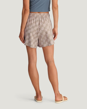 Free Fly Women's Sullivan's Short | Sea Scallop Print Desert Tan