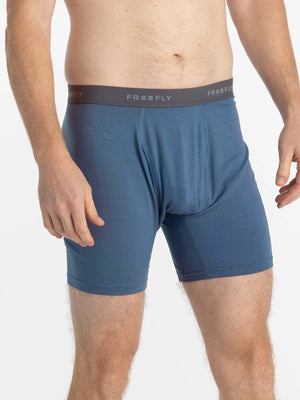 Free Fly Men's Bamboo Motion Boxer Brief | Slate Blue