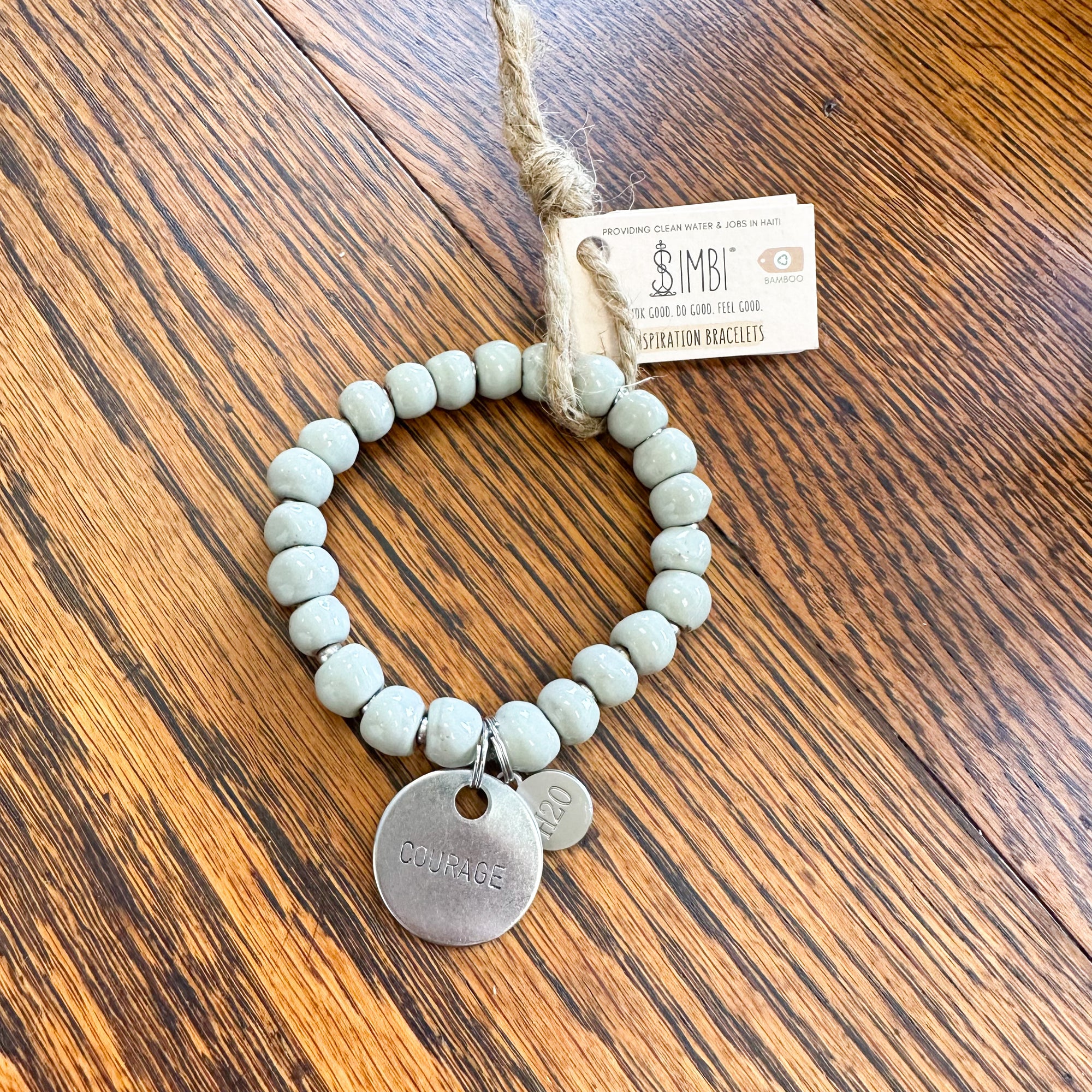 Simbi Moon Grey Inspirational Charm Bracelet | Courage